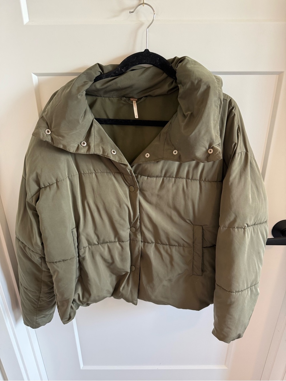 Free People FP Movement Pippa Packable Puffer Jacket Olive Green XS